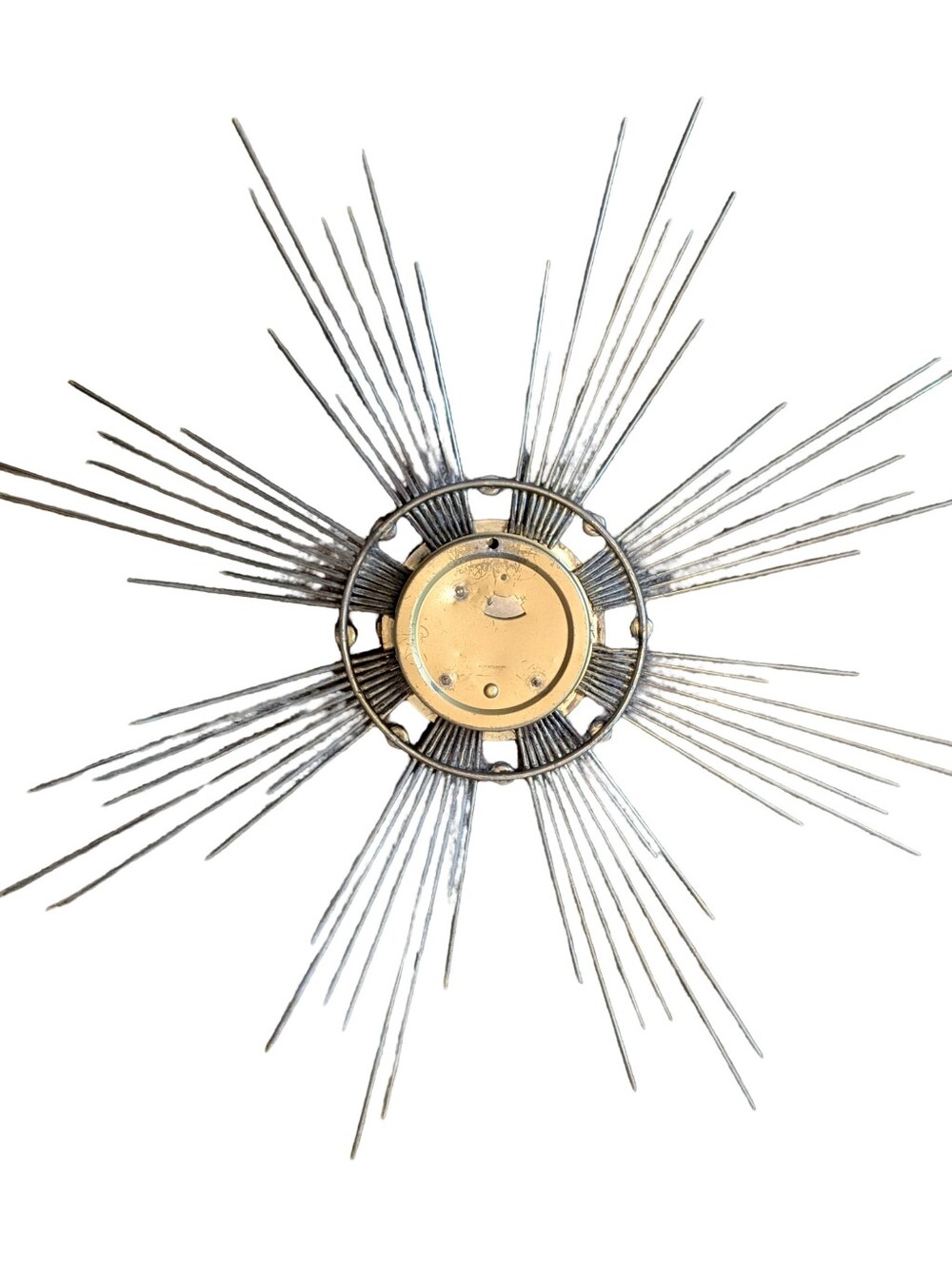 MCM Retro Starburst Sunburst Atomic Wall Clock Gold Germany Nostalgic - Picture 7 of 9